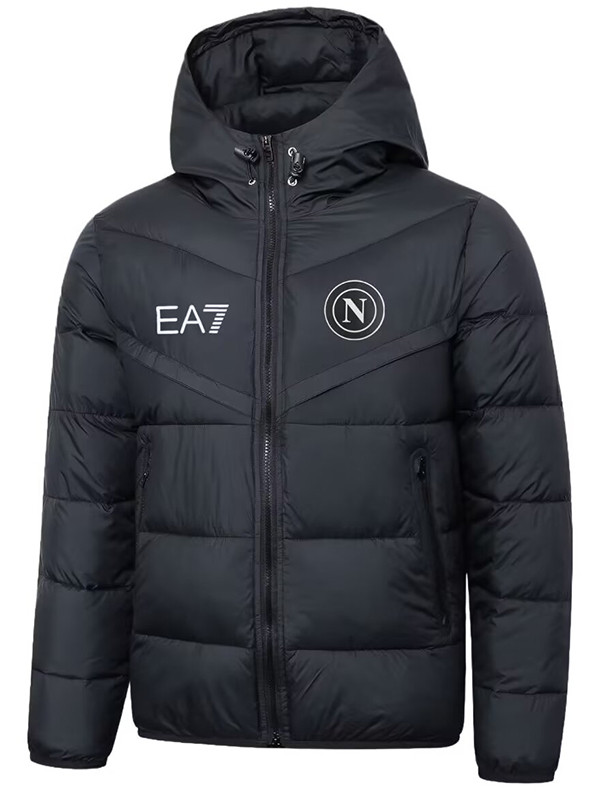 25/26 Napoli Black Hooded Cotton Coat 连帽棉衣