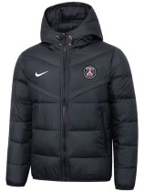 25/26 PSG NK Black Hooded Cotton Coat 连帽棉衣