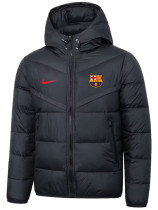 25/26 BAR NK Black Hooded Cotton Coat 连帽棉衣