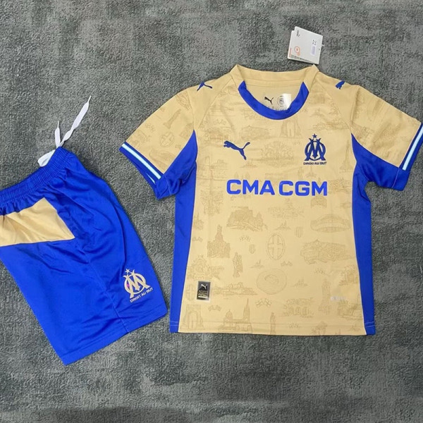 25/26 Marseille fourth Kids Soccer Jersey