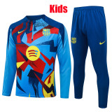 25/26 BAR Light Blue Inkjet Kids Half Pull Tracksuit# E25202 (半拉链)