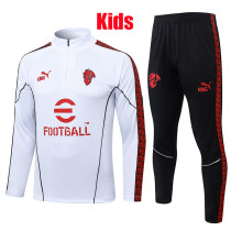 25/26 ACM White Kids Half Pull Tracksuit #E25222 (半拉链)