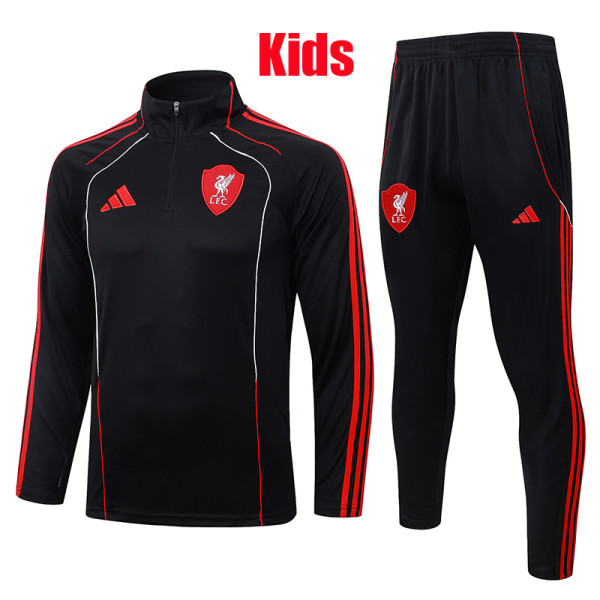 25/26 LIV Black Kids Half Pull Tracksuit #E25219 (半拉链)
