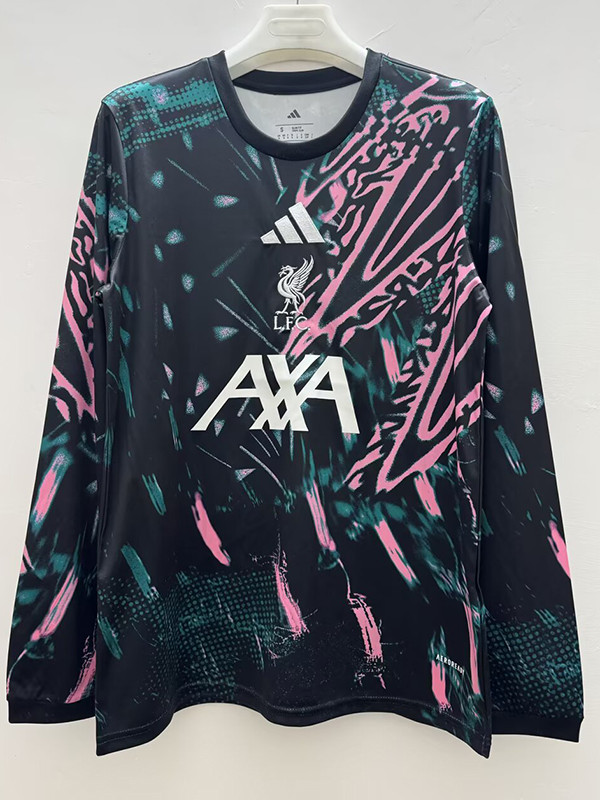 25/26 LIV Black Green Long Sleeve Fans Training Shirts