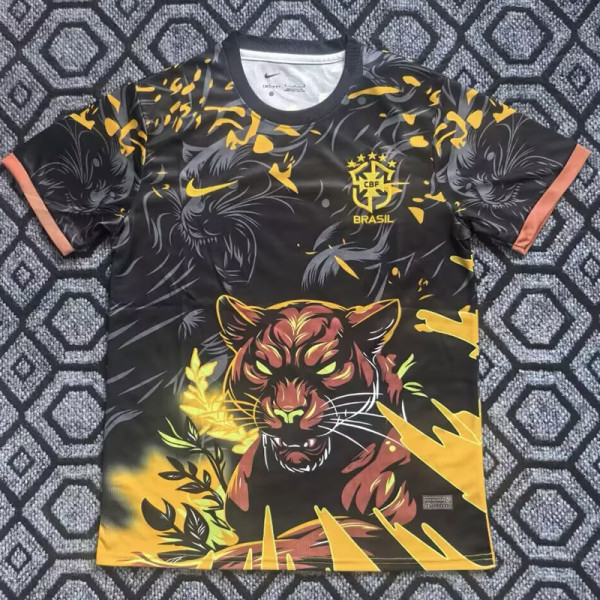 26/27 Brazil Cheetah Special Edition Yellow& Black Fans Soccer Jersey