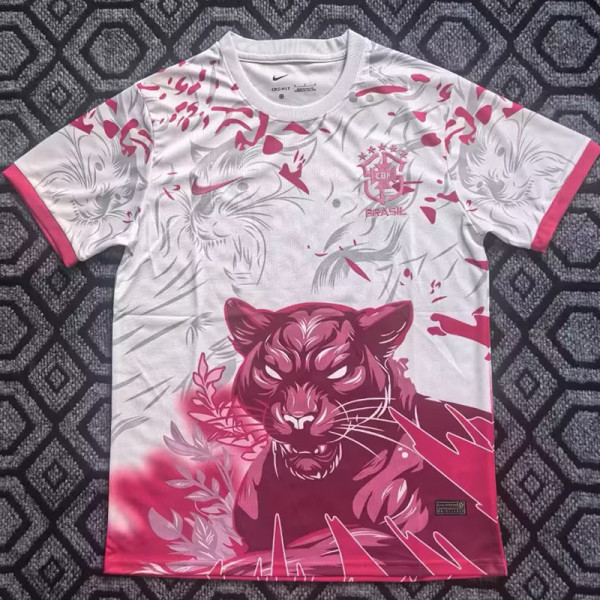 26/27 Brazil Cheetah Special Edition Pink Fans Soccer Jersey