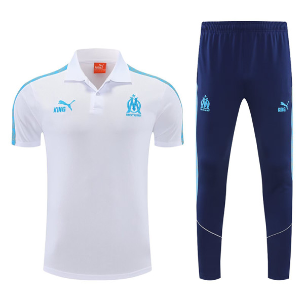 25/26 Marseille White polo shirts pants suit