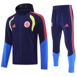 25/26 Colombia Royal Blue Hooded Windbreaker Tracksuit