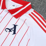 25/26 ARS White and red stripes polo shirts pants suit