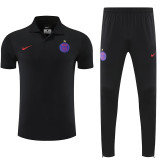 25/26 PSG Black polo shirts pants suit