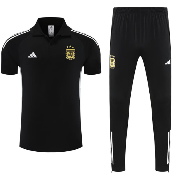 25/26 Argentina Black polo shirts pants suit