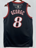 25/26 76ERS GEORGE #8 Black Top Quality Hot Pressing Retro NBA Jersey