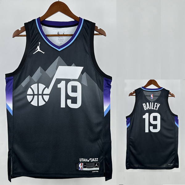25/26 JAZZ BAILEY #19 Black Flying Man Top Quality Hot Pressing NBA Jersey