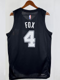 25/26 Sa Spurs FOX #4 Black City Edition Top Quality Hot Pressing NBA Jersey