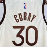 25/26 WARRIORS CURRY # 30 Beige City Edition Top Quality Hot Pressing NBA Jersey