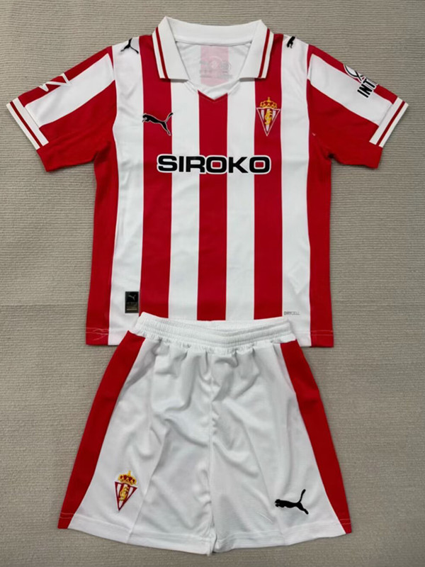 25/26 Sporting de Gijón Home Kids Soccer Jersey