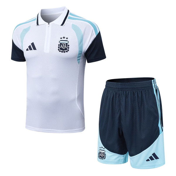 26/27 Argentina White Half Pull Player Version Training Short Suit(半拉球员版)
