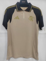 26/27 Flamengo Beige Polo Shirts#半拉链