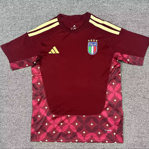 25/26 Italy Goalkeeper Red Fans Soccer Jersey