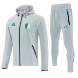 26/27 Algeria Grey Hooded Windbreaker Tracksuit