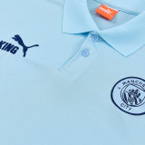 26/27 Man City Sky Blue polo shirts pants suit