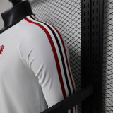 26/27 Man Utd Leisure White Player Version Retro Long Sleeve Soccer Jersey