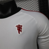 26/27 Man Utd Leisure White Player Version Retro Long Sleeve Soccer Jersey
