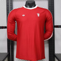 26/27 Man Utd Leisure Red Player Version Long Sleeve Retro Soccer Jersey