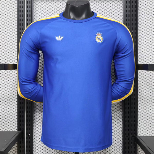 26/27 RMA Leisure Blue Player Version Long Sleeve Retro Soccer Jersey