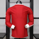 26/27 Man Utd Leisure Red Player Version Long Sleeve Retro Soccer Jersey