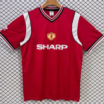 1985 Man Utd White Home Retro Soccer Jersey