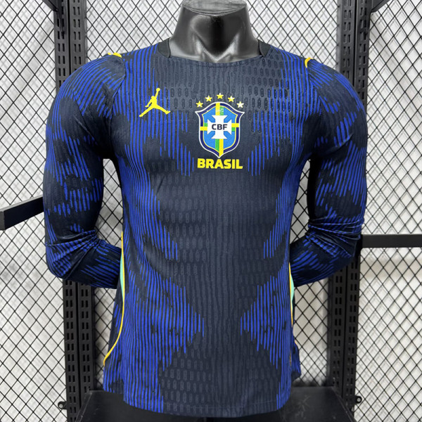 26/27 Brazil Away Long Sleeve Player Version Soccer Jersey
