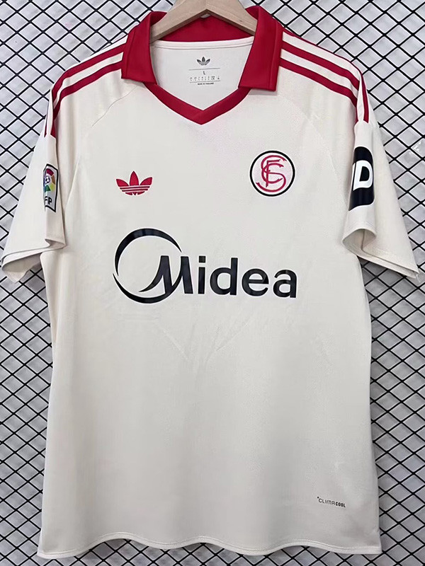 2026 Sevilla Retro Edition White Fans Soccer Jersey(带复古章)