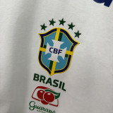 26/27 Brazil White Pure Cotton Men's T-shirt