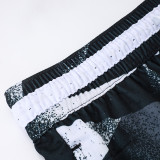 26/27 Flying Man Casual NBA Edition graffiti White&Black shorts#C2517