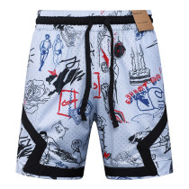 26/27 Flying Man Casual NBA Edition graffiti White shorts#C2523