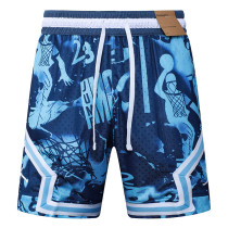 26/27 Flying Man Casual NBA Edition Blue of the Sea shorts#C2524
