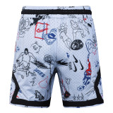 26/27 Flying Man Casual NBA Edition graffiti White shorts#C2523