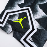 26/27 Flying Man Casual NBA Edition graffiti White&Black shorts#C2517