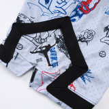 26/27 Flying Man Casual NBA Edition graffiti White shorts#C2523
