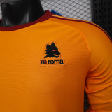 26/27 Roma Yellow Long Sleeve Player Version Retro Soccer Jersey