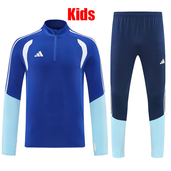 26/27AD Blue Kids Half Pull Tracksuit#814(童装半拉链)