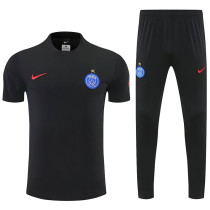 26/27 PSG Black polo shirts pants suit(圆领)