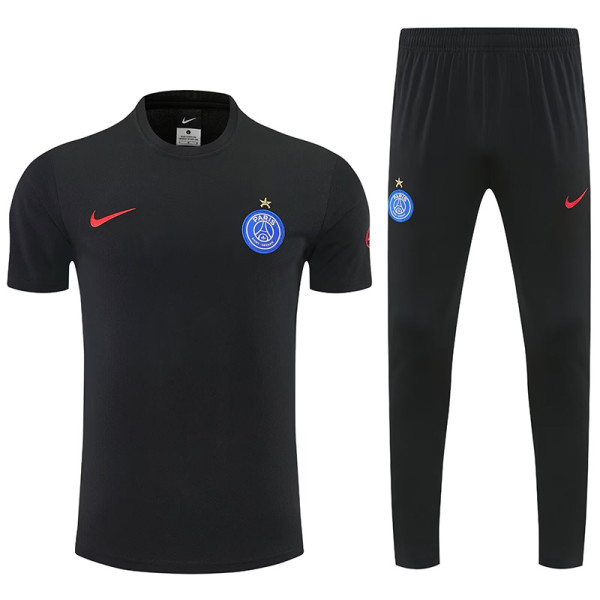 26/27 PSG Black polo shirts pants suit(圆领)