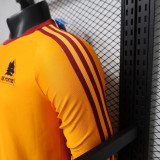 26/27 Roma Yellow Long Sleeve Player Version Retro Soccer Jersey