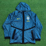 2026 Brazil Dark Blue Hooded Double Layered Appearance Suit