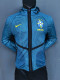 2026 Brazil Dark Blue Hooded Double Layered Appearance Suit
