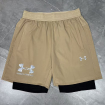 2026 UA Khaki Double Layered Sports Shorts#U3001卡其色