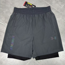 2026 UA Grey Double Layered Sports Shorts#U3002灰色