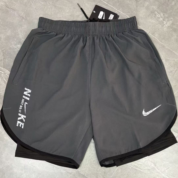 2026 NK Grey Double Layered Sports Shorts#N1004灰色